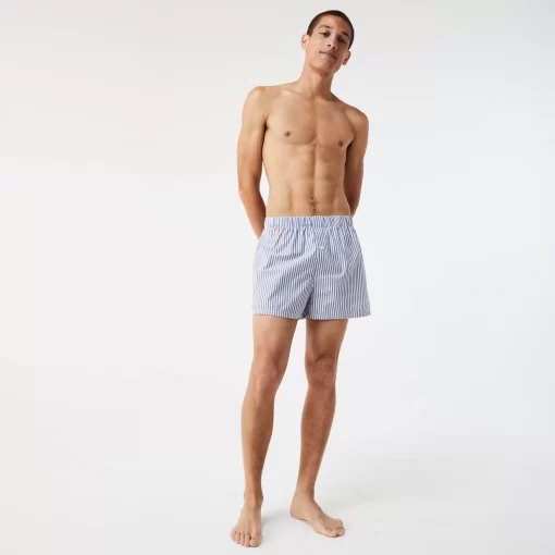 Lacoste Unterwäsche & Loungewear>3Er Pack Authentics Boxershorts Mit Streifen Navy Blau / Weis / Blau 8X0