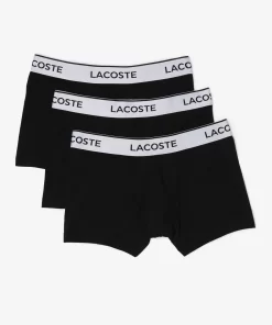 Lacoste Unterwäsche & Loungewear>3Er Pack Herren Trunks Mit Kontrast-Bund Schwarz 031