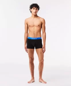 Lacoste Unterwäsche & Loungewear>3Er-Pack Boxershorts In Navy Mit Kontrast-Bund Schwarz / Blau / Dunkelgrau B68