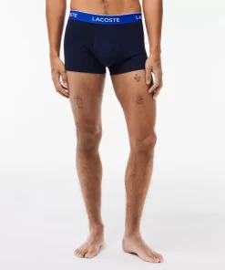 Lacoste Unterwäsche & Loungewear>3Er-Pack Boxershorts In Navy Mit Kontrast-Bund Navy Blau / Neongelb / Navy Blau / Blau Ki1