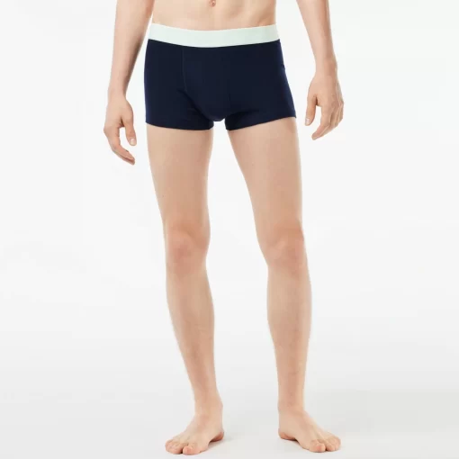 Lacoste Unterwäsche & Loungewear>3Er-Pack Boxershorts In Navy Mit Kontrast-Bund Navy Blau / Burgunder / Dunkelgrun / Grun Ki0