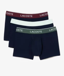 Lacoste Unterwäsche & Loungewear>3Er-Pack Boxershorts In Navy Mit Kontrast-Bund Navy Blau / Burgunder / Dunkelgrun / Grun Ki0