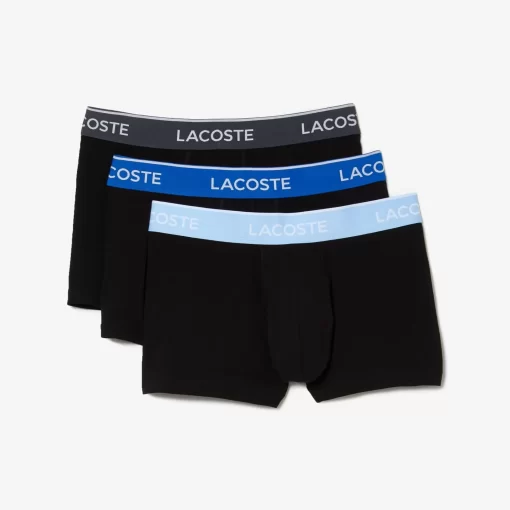 Lacoste Unterwäsche & Loungewear>3Er-Pack Boxershorts In Navy Mit Kontrast-Bund Schwarz / Blau / Dunkelgrau B68