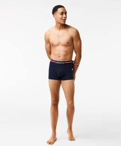 Lacoste Unterwäsche & Loungewear>3Er-Set Kurze Boxershorts Mit Trikolor-Bund Iconic Navy Blau / Weis 525