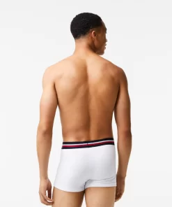 Lacoste Unterwäsche & Loungewear>3Er-Set Kurze Boxershorts Mit Trikolor-Bund Iconic Navy Blau / Weis 525