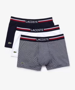 Lacoste Unterwäsche & Loungewear>3Er-Set Kurze Boxershorts Mit Trikolor-Bund Iconic Navy Blau / Weis 525