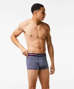 Lacoste Unterwäsche & Loungewear>3Er-Set Kurze Boxershorts Mit Trikolor-Bund Iconic Navy Blau / Weis 525