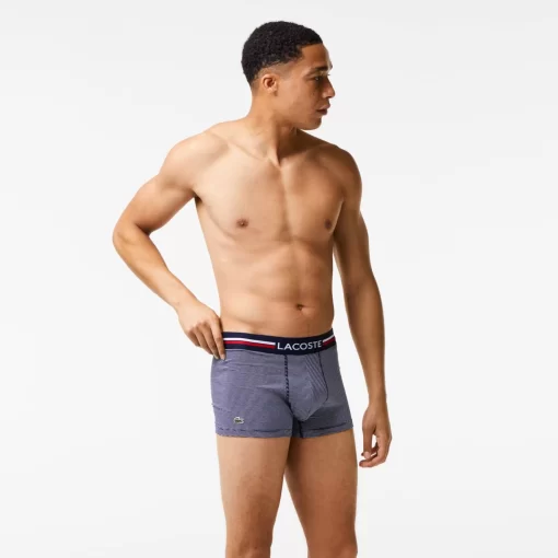 Lacoste Unterwäsche & Loungewear>3Er-Set Kurze Boxershorts Mit Trikolor-Bund Iconic Navy Blau / Weis 525