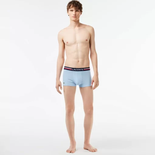 Lacoste Unterwäsche & Loungewear>3Er-Set Kurze Boxershorts Mit Trikolor-Bund Iconics Navy Blau / Blau Mij