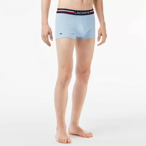 Lacoste Unterwäsche & Loungewear>3Er-Set Kurze Boxershorts Mit Trikolor-Bund Iconics Navy Blau / Blau Mij