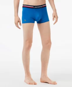 Lacoste Unterwäsche & Loungewear>3Er-Set Kurze Boxershorts Mit Trikolor-Bund Iconics Navy Blau / Blau Mij