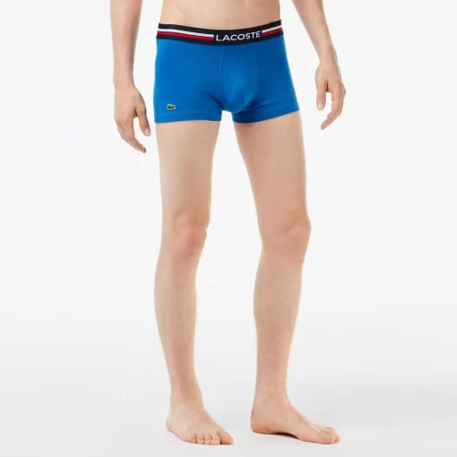 Lacoste Unterwäsche & Loungewear>3Er-Set Kurze Boxershorts Mit Trikolor-Bund Iconics Navy Blau / Blau Mij