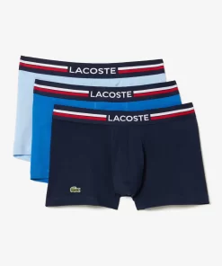 Lacoste Unterwäsche & Loungewear>3Er-Set Kurze Boxershorts Mit Trikolor-Bund Iconics Navy Blau / Blau Mij