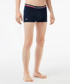 Lacoste Unterwäsche & Loungewear>3Er-Set Kurze Boxershorts Mit Trikolor-Bund Iconics Navy Blau / Blau Mij