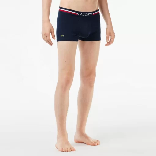 Lacoste Unterwäsche & Loungewear>3Er-Set Kurze Boxershorts Mit Trikolor-Bund Iconics Navy Blau / Blau Mij