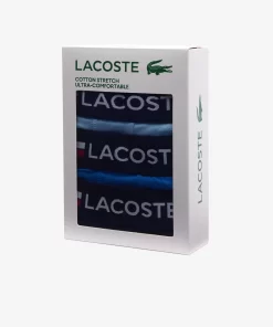 Lacoste Unterwäsche & Loungewear>3Er-Set Kurze Boxershorts Mit Trikolor-Bund Iconics Navy Blau / Blau Mij