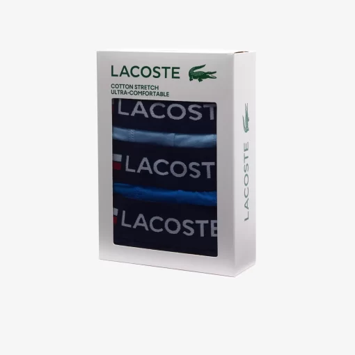 Lacoste Unterwäsche & Loungewear>3Er-Set Kurze Boxershorts Mit Trikolor-Bund Iconics Navy Blau / Blau Mij