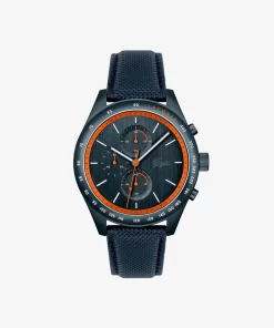 Lacoste Uhren>Apext Chronograph Aus Leder Blau 000