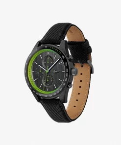 Lacoste Uhren>Apext Chronograph Aus Leder Schwarz 000