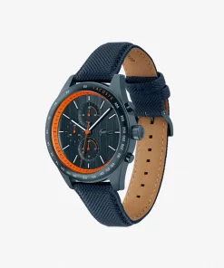 Lacoste Uhren>Apext Chronograph Aus Leder Blau 000