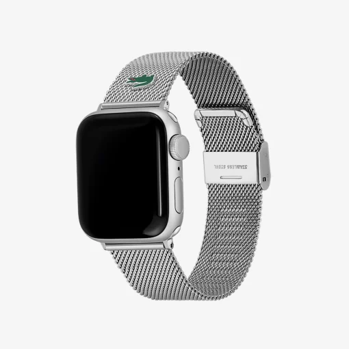 Lacoste Uhren>Apple-Watch Riemen Aus Edelstahl-Mesh Silber 000