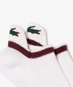 Lacoste Sportbekleidung>Atmungsaktive Sport-Socken Weis / Burgunder Niy