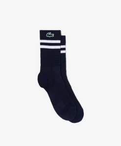 Lacoste Sportbekleidung>Atmungsaktive Tennis-Socken Aus Jersey Navy Blau / Weis 525