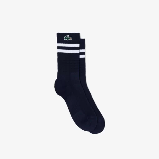 Lacoste Sportbekleidung>Atmungsaktive Tennis-Socken Aus Jersey Navy Blau / Weis 525