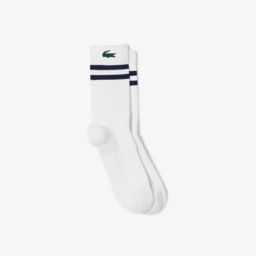 Lacoste Sportbekleidung>Atmungsaktive Tennis-Socken Aus Jersey Weis / Navy Blau 522