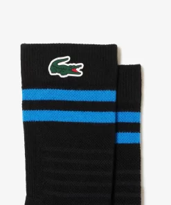 Lacoste Sportbekleidung>Atmungsaktive Tennis-Socken Aus Jersey Schwarz / Blau L5I