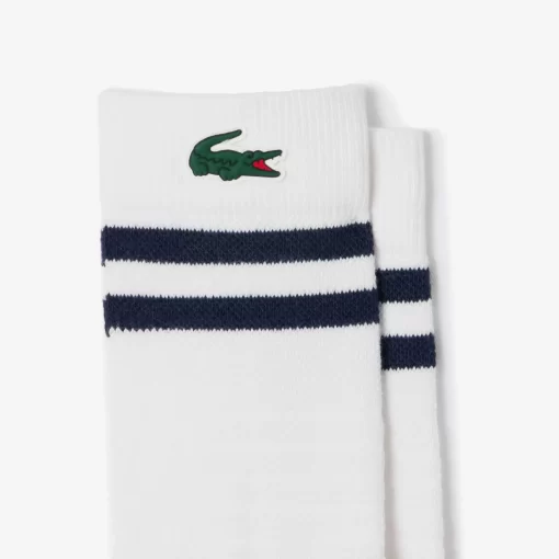 Lacoste Sportbekleidung>Atmungsaktive Tennis-Socken Aus Jersey Weis / Navy Blau 522