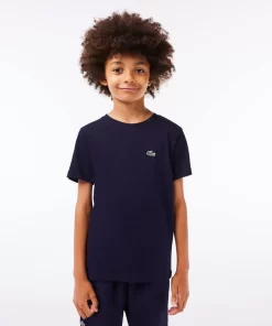 Lacoste Jungenkleidung>Atmungsaktives Jungen T-Shirt Sport Navy Blau 166