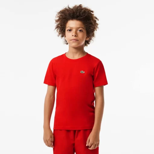 Lacoste Jungenkleidung>Atmungsaktives Jungen T-Shirt Sport Rot 240