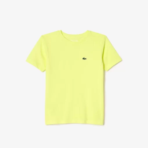 Lacoste Jungenkleidung>Atmungsaktives Jungen T-Shirt Sport Neongelb Tuk