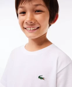 Lacoste Jungenkleidung>Atmungsaktives Jungen T-Shirt Sport Weis 001