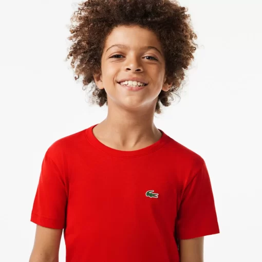 Lacoste Jungenkleidung>Atmungsaktives Jungen T-Shirt Sport Rot 240