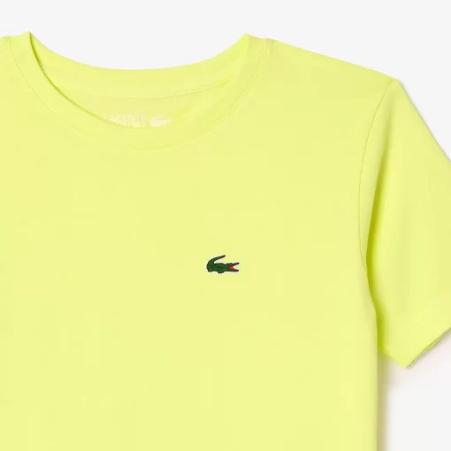 Lacoste Jungenkleidung>Atmungsaktives Jungen T-Shirt Sport Neongelb Tuk