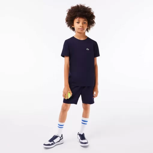 Lacoste Jungenkleidung>Atmungsaktives Jungen T-Shirt Sport Navy Blau 166