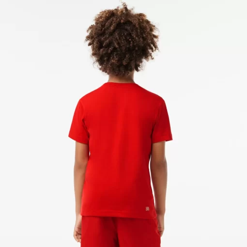 Lacoste Jungenkleidung>Atmungsaktives Jungen T-Shirt Sport Rot 240