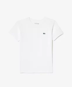 Lacoste Jungenkleidung>Atmungsaktives Jungen T-Shirt Sport Weis 001