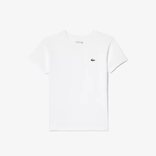 Lacoste Jungenkleidung>Atmungsaktives Jungen T-Shirt Sport Weis 001