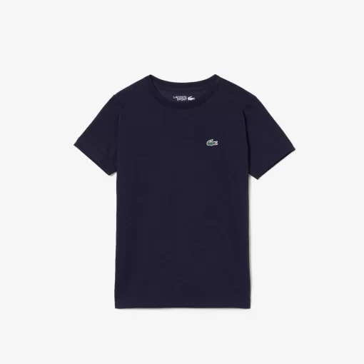 Lacoste Jungenkleidung>Atmungsaktives Jungen T-Shirt Sport Navy Blau 166