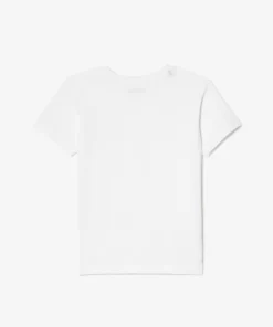 Lacoste Jungenkleidung>Atmungsaktives Jungen T-Shirt Sport Weis 001