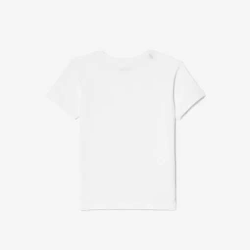 Lacoste Jungenkleidung>Atmungsaktives Jungen T-Shirt Sport Weis 001