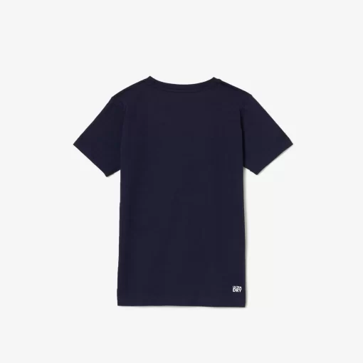 Lacoste Jungenkleidung>Atmungsaktives Jungen T-Shirt Sport Navy Blau 166