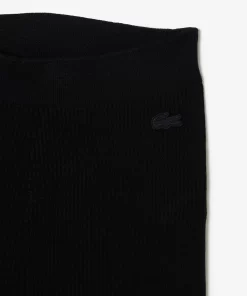 Lacoste Sportbekleidung>Ausgestellte Leggings Aus Gerippter Strickware Schwarz 031