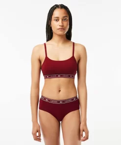 Lacoste Unterwäsche & Loungewear>Bandeau Bralette Mit Logo Burgunder P41