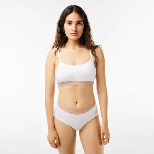 Lacoste Unterwäsche & Loungewear>Bandeau Bralette Mit Logo Weis 001