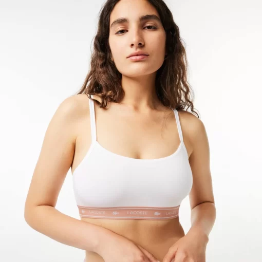 Lacoste Unterwäsche & Loungewear>Bandeau Bralette Mit Logo Weis 001