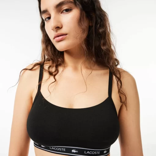 Lacoste Unterwäsche & Loungewear>Bandeau Bralette Mit Logo Schwarz 031